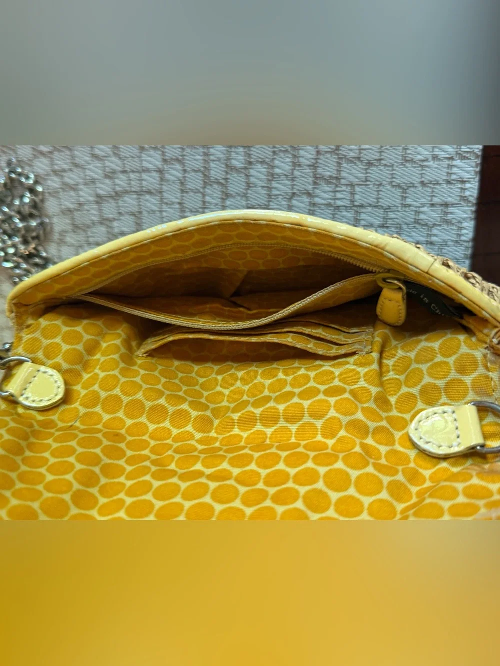 Brighton woven purse with chain shoulder strap